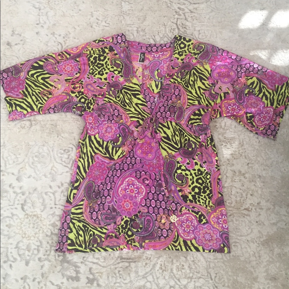 Luli Fama bathing suit/beach cover up/caftan. Mint